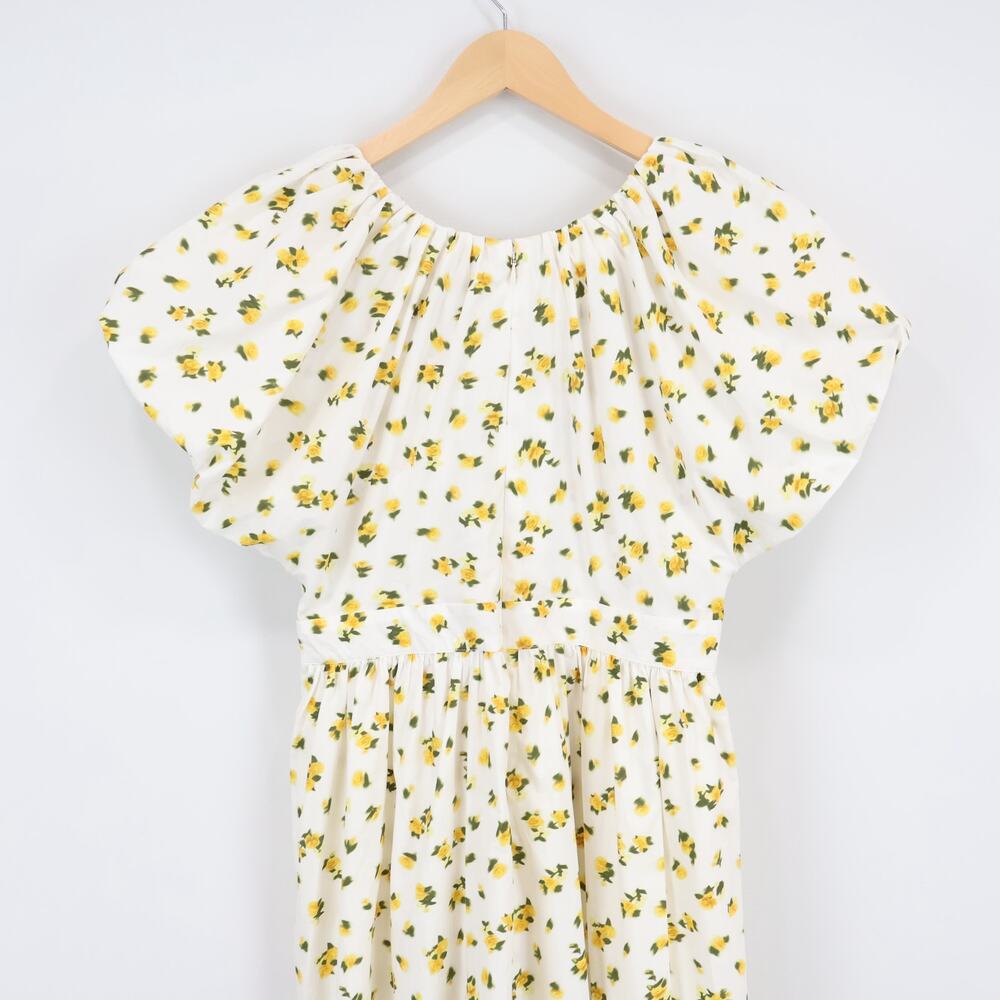 NWT J.Crew Collection Cecily Dress In Budding Rose Print Yellow Floral Size 12 - Picture 5 of 8